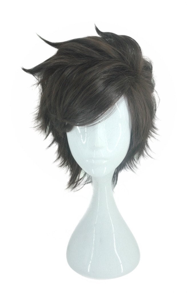 HH Building Cosplay Costume Wig Short Layered Brown Hair 12 inch 30CM - Image 1
